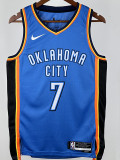 22/23 OKC Thunder HOLMGREN #7 Blue Top Quality Hot Pressing NBA Jersey