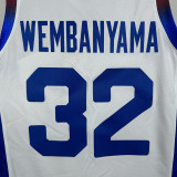 2024 Olympic Game France  Wembanyama #32 White Basketball Jersey