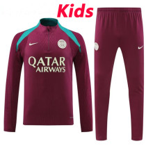 24/25  PSG Red Kids Half Pull Tracksuit  (童装、半拉链)