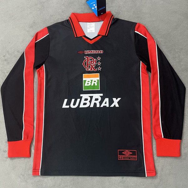 1996/1997 Flamengo Black Long Sleeve Retro Soccer Jersey