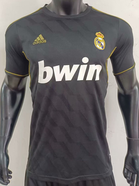2011/2012 RMA Away Black Retro  Soccer Jersey