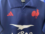 24/25 France Royal Blue Rugby  Short Sleeve