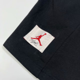24/25 Red Flying Man Logo Black Cotton shorts(001、红飞人标、全棉)