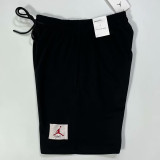 24/25 Red Flying Man Logo Black Cotton shorts(001、红飞人标、全棉)