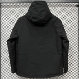 24/25 PSG Black Thickened Assault  Hooded Windbreaker (A805加厚冲锋衣）
