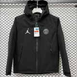 24/25 PSG Black Thickened Assault  Hooded Windbreaker (A805加厚冲锋衣）