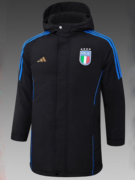 24/25 Italy Black Hooded Cotton Coat 黑连帽棉衣