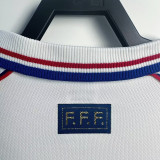 1998 France Away Long Sleeve Retro Soccer Jersey (长袖)(右胸带小字)