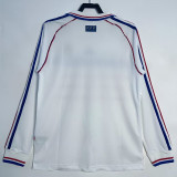 1998 France Away Long Sleeve Retro Soccer Jersey (长袖)(右胸带小字)