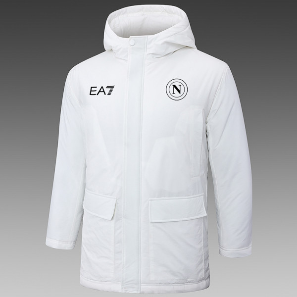 24/25  Napoli White Hooded Cotton Coat