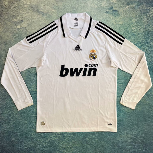2008/2009 RMA Home Long Sleeve Retro Soccer Jersey