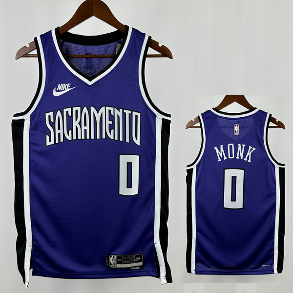 24/25 Kings MOKE #0 Purple  Top Quality Hot Pressing Retro  NBA Jersey