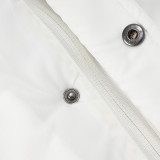 24/25 G228 White Hooded Cotton Coat