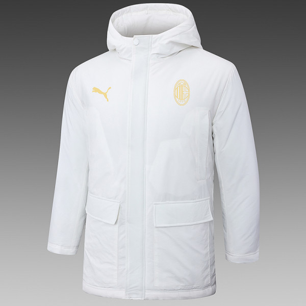 24/25 ACM White Hooded Cotton Coat G255金色队标