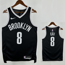 22/23 Nets CUI YONGXI #8 Black Top Quality Hot Pressing NBA Jersey