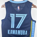 22/23 Grizzlies KAWAMURA #17 Dark Blue  Top Quality Hot Pressing NBA Jersey