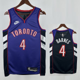 24/25 Raptors  BARNES # 4  Blue Retro Top Quality Hot Pressing NBA Jersey