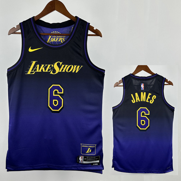 24/25 LAKERS JAMES#6 Royal Blue City Edition Top Quality Hot Pressing NBA Jersey