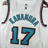 24/25 Grizzlies KAWAMURA #17 White Retro Top Quality Hot Pressing NBA Jersey