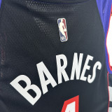 24/25 Raptors  BARNES # 4  Blue Retro Top Quality Hot Pressing NBA Jersey