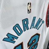 24/25 Grizzlies MORANT #12 White Retro Top Quality Hot Pressing NBA Jersey