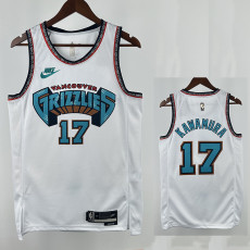 24/25 Grizzlies KAWAMURA #17 White Retro Top Quality Hot Pressing NBA Jersey