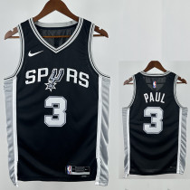 22/23 Sa Spurs PAUL #3 Black Top Quality Hot Pressing NBA Jersey