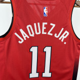 24/25 HEAT JAQUEZ JR. # 11 Red Top Quality Hot Pressing Retro NBA Jersey