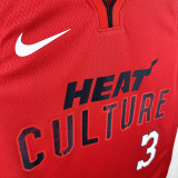 24/25 HEAT WADE # 3 Red Top Quality Hot Pressing Retro NBA Jersey