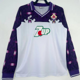 1992/1993 Fiorentina Away  Long Sleeve  Retro Soccer Jersey