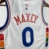 24/25 76ERS MAXEY  # 0 City Edition Top Quality Hot Pressing Retro NBA Jersey