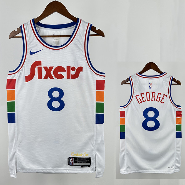 24/25 76ERS GRORGE  # 8 City Edition Top Quality Hot Pressing Retro NBA Jersey