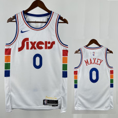 24/25 76ERS MAXEY  # 0 City Edition Top Quality Hot Pressing Retro NBA Jersey