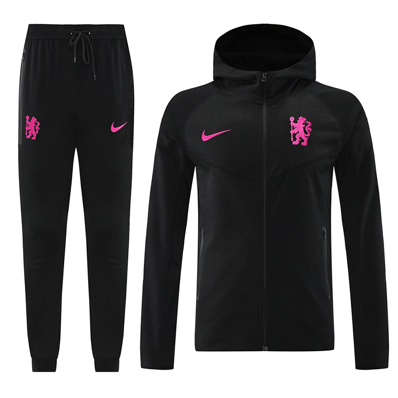 Pink Che US$ 45.00 - 25/26 CHE Black Pink Hooded Tracksuit #01 - www.ssdays1.com
