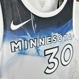 24/25 TIMBERWOLVES RANDLE #30 White City Edition Top Quality Hot Pressing NBA Jersey
