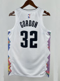24/25 Nuggets GORDON #32 White City Edition Top Quality Hot Pressing NBA Jersey