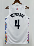 24/25 Nuggets WESTBROOK #4 White City Edition Top Quality Hot Pressing NBA Jersey