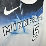 24/25 TIMBERWOLVES EDWARDS #5 White City Edition Top Quality Hot Pressing NBA Jersey