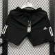 2025 DF2062 AD Black Casual shorts (黑、裤侧带两白杠）