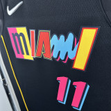 21/22 HEAT JAQUEZ JR. # 11 Black Top Quality Hot Pressing Retro NBA Jersey