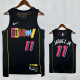 21/22 HEAT JAQUEZ JR. # 11 Black Top Quality Hot Pressing Retro NBA Jersey