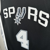 Sa Spurs FOX #4 Black Top Quality Hot Pressing NBA Jersey