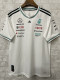 2025 F1 Mercedes White  V Neck Racing Suit(圆领)