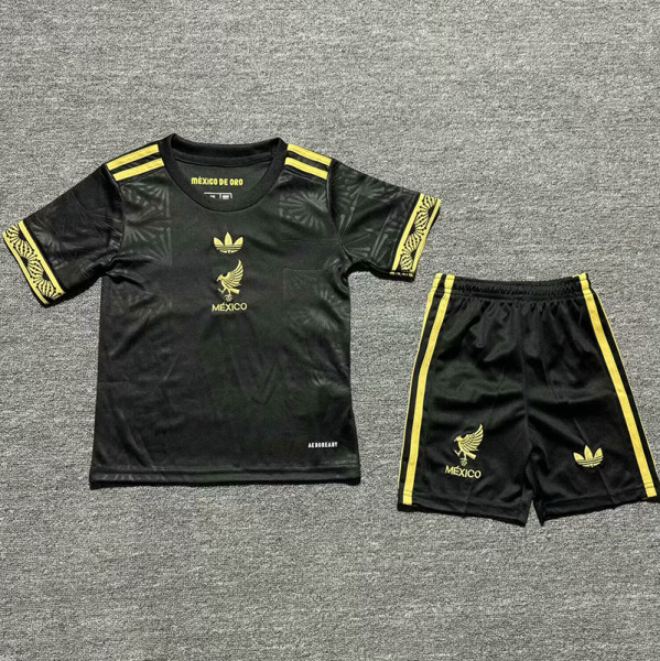 25/26  Mexico Black Gold Cup Kids Soccer Jersey