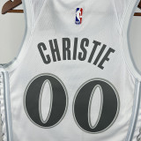24/25 Dallas Mavericks CHRISTIE #00 White City Edition Top Quality Hot Pressing NBA Jersey