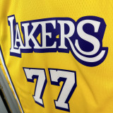 LAKERS DONCIC'#77 Yellow (With star markings)Top Quality Hot Pressing NBA Jersey(侧带星标）
