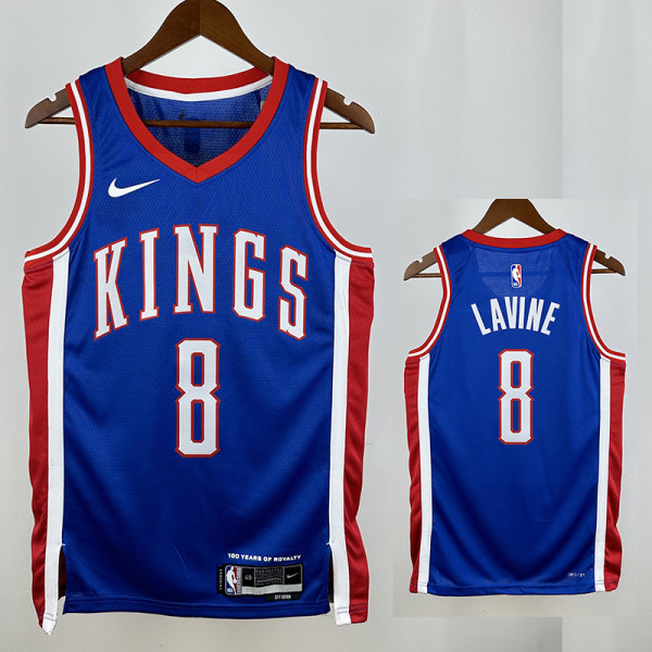24/25  KINGS LAVINT # 8 Blue City Edition  Top Quality Hot Pressing  Retro NBA Jersey