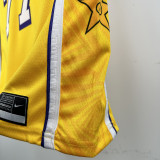 LAKERS DONCIC'#77 Yellow (With star markings)Top Quality Hot Pressing NBA Jersey(侧带星标）