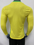25/26 Brazil Home Long Sleeve  Player Version Soccer Jersey