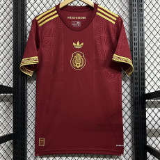 25/26 Mexico Maroon Gold Cup (Embroidery Seal) Fans Soccer Jersey枣红刺绣章